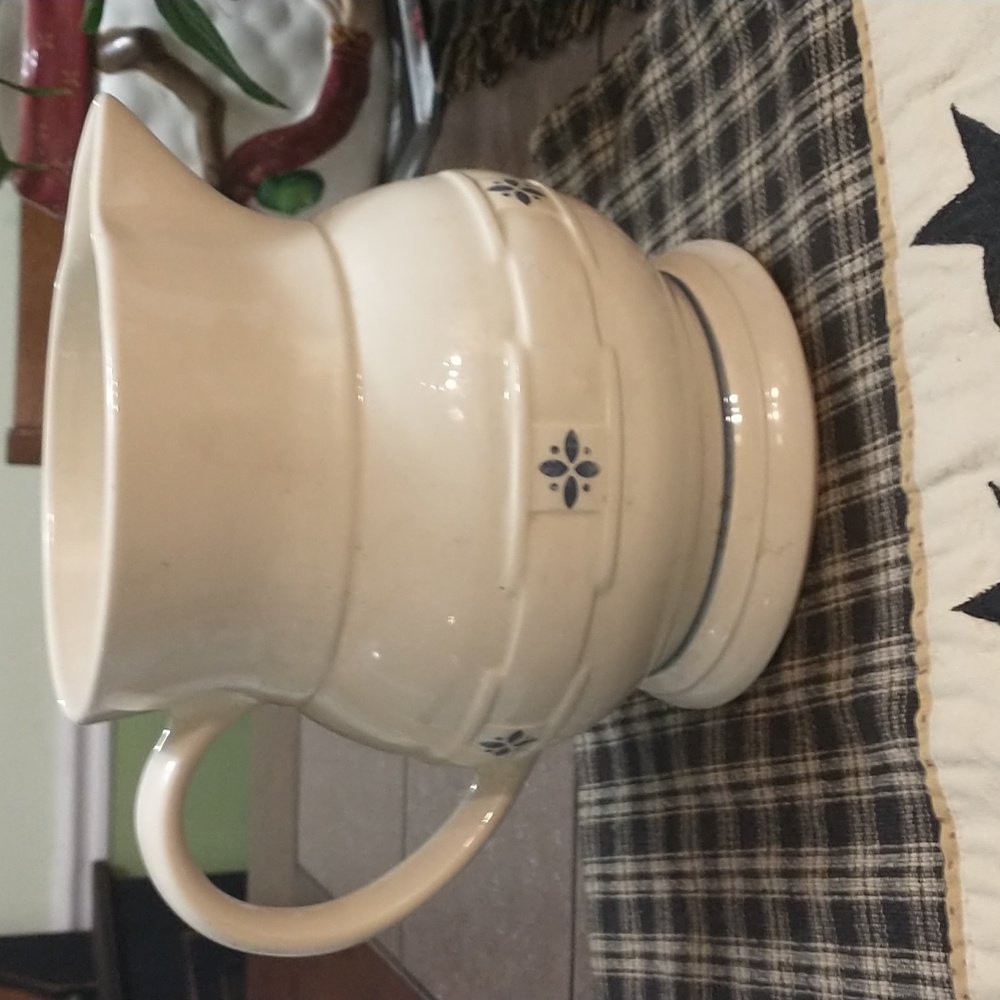 1990s Longaberger Pottery Woven Traditions Water Pitcher